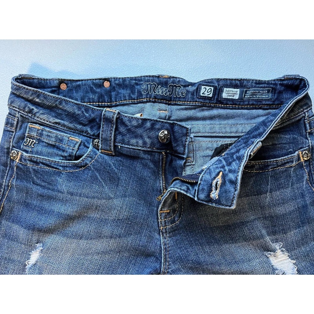 Miss Me Women's Size 29 Medium Wash Boyfriend Ankle Jeans - JB4009A54 - Picture 8 of 11